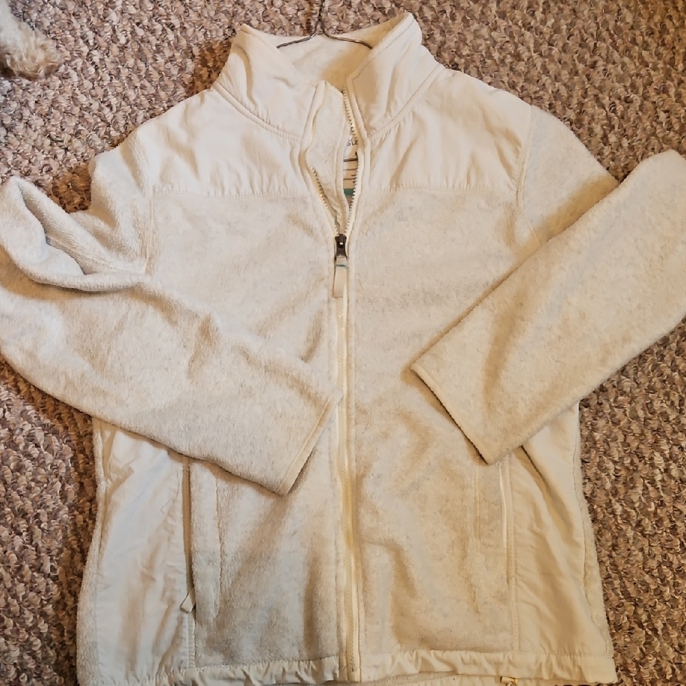 Cream Zip-Up Fleece Jacket
